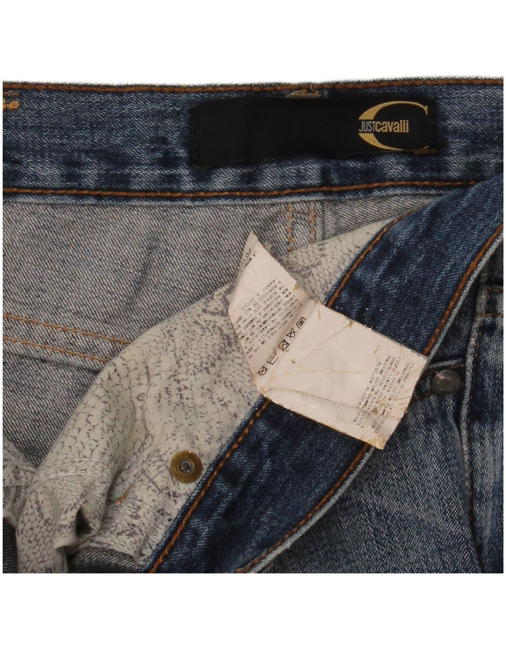 Cavalli Herre Distressed Straight Jeans W36 L35 Blå Bomuld