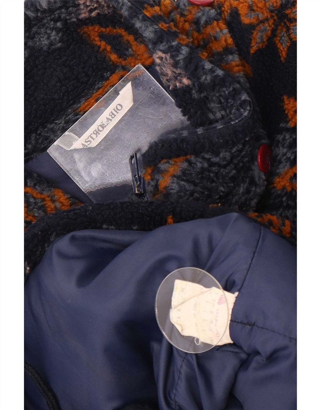 Astrolabio Herre Fleecejakke UK 40 Large Navy Blue Floral Polyester