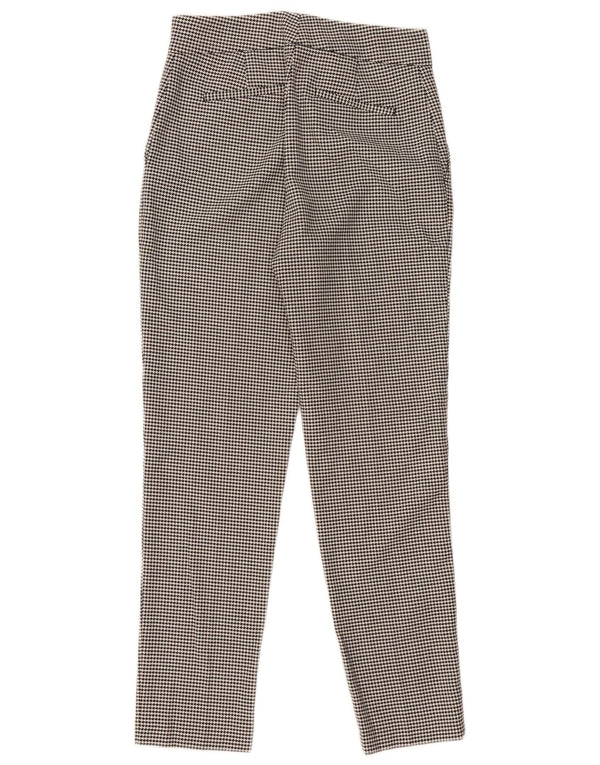 Reiss Womens High Waist Suit Trousers UK 10 Small W28 L29 Black Houndstooth