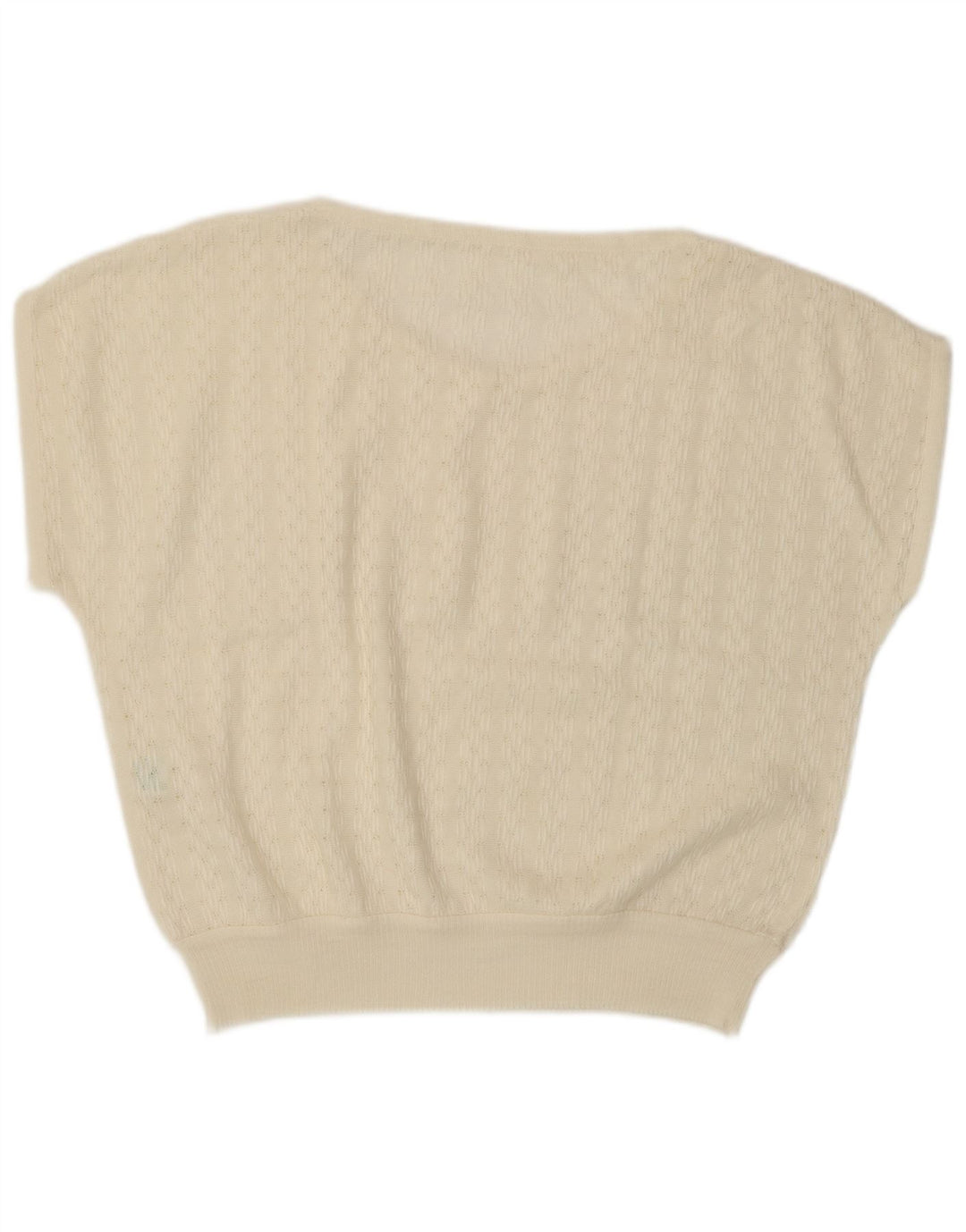 VINTAGE Dame Kortærmet V-hals sweater IT 46 Large White