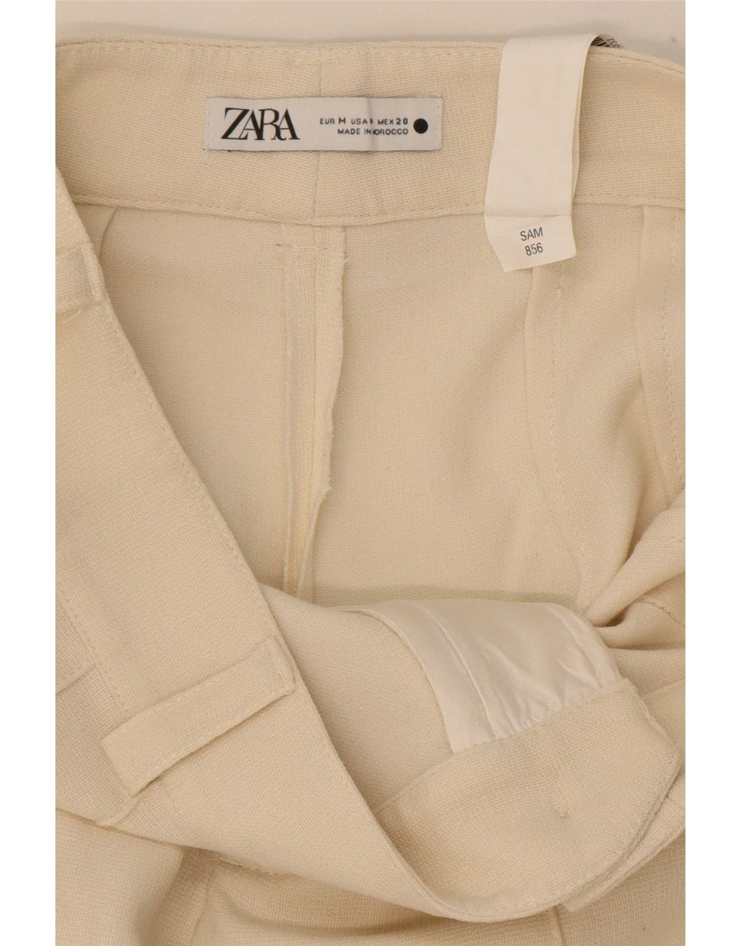 Zara Lige Casual Bukser Medium W32 L33 Off White Polyester