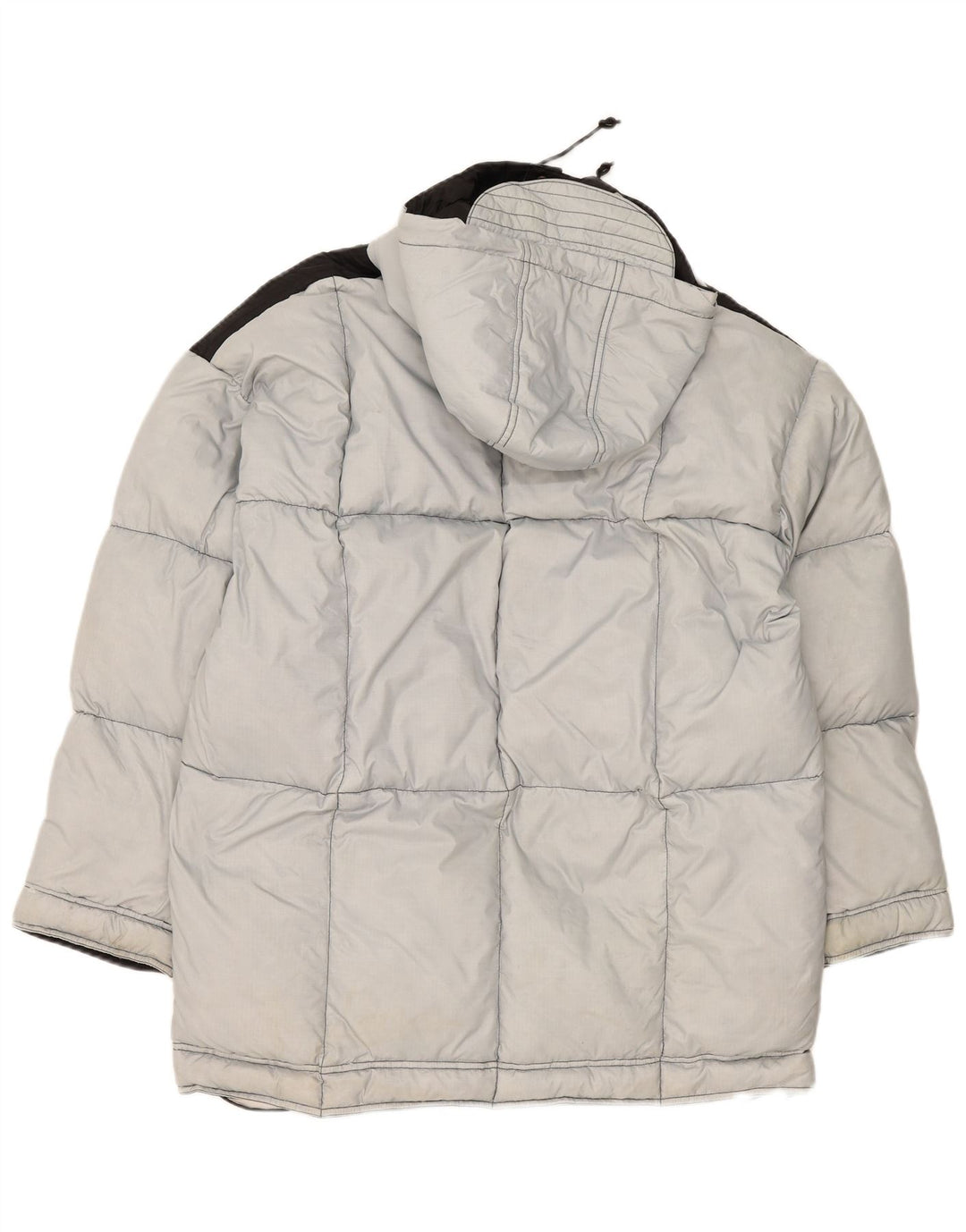 Vintage Herre Hætte Loose Fit Skijakke EU 48 Medium Grå Polyamid