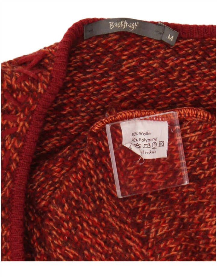 Backstage Dame Cardigan Sweater UK 14 Medium Orange Flecked Polyacrylic