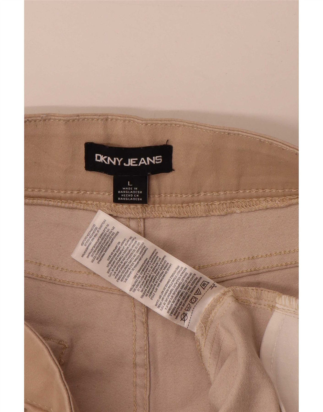 Dkny Dame Casual Shorts Large W34 Beige Bomuld