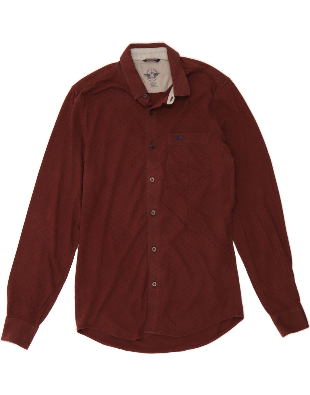DOCKERS Mens Abstract Pattern Slim Fit Shirt Small Brown Cotton Vintage Dockers and Second-Hand Dockers from Messina Hembry 