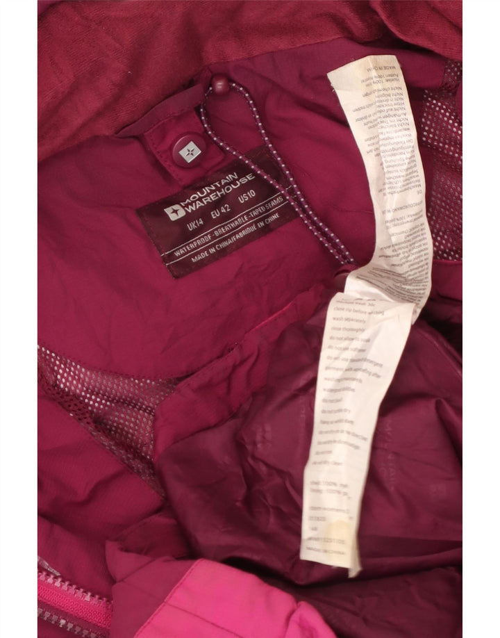 Mountain Warehouse Dame Regnjakke med hætte UK 14 Large Pink Colourblock