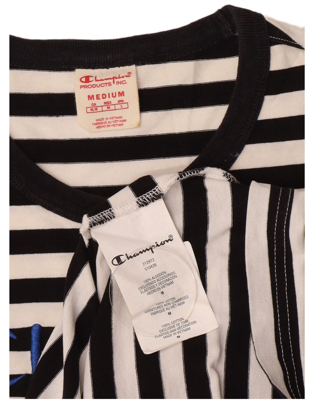Champion Herre grafisk T-shirt top mellem sort stribet bomuld