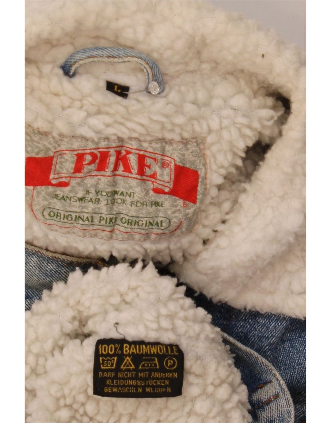Vintage Sherpa denimjakke til mænd UK 40 Large Blue Cotton