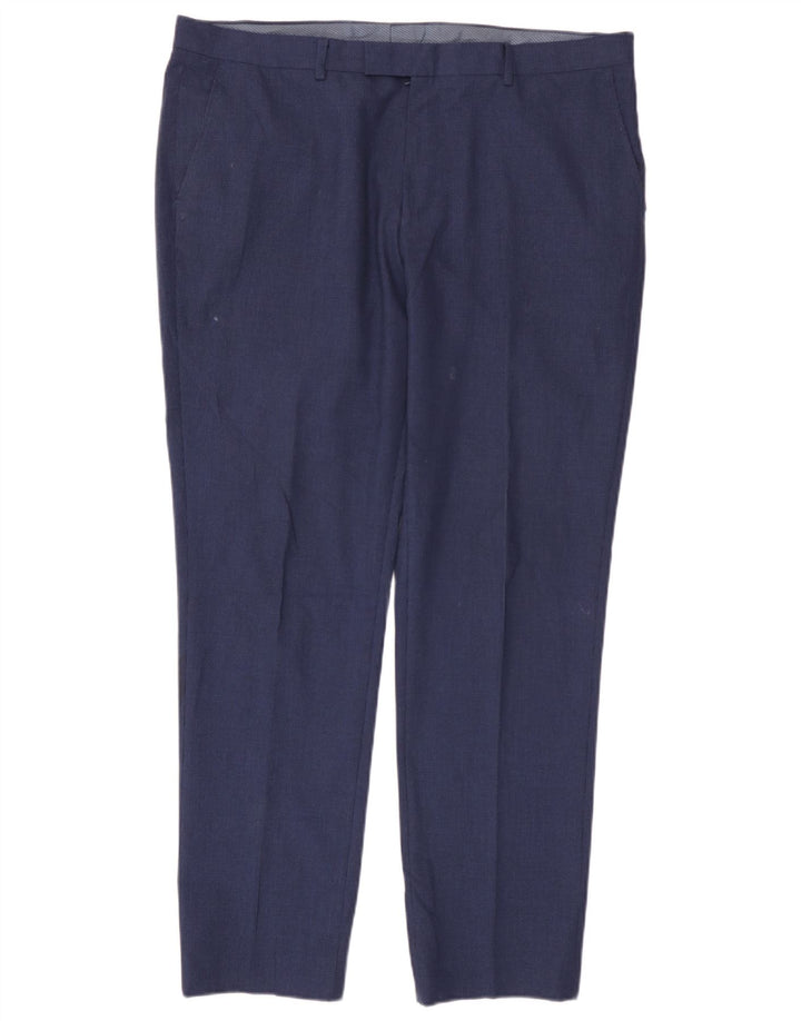 Marks & Spencer Herre Super Slim Fit Suit Bukser W38 L31 Blue Houndstooth