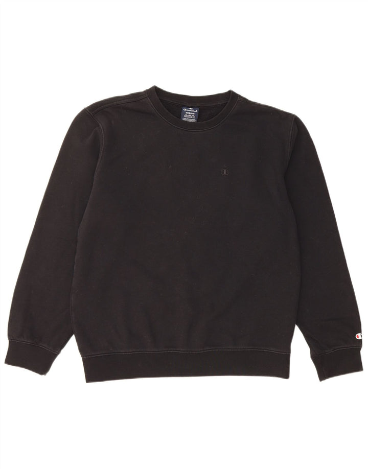 Champion Womens Sweatshirt Jumper UK 12 Medium Black Cotton