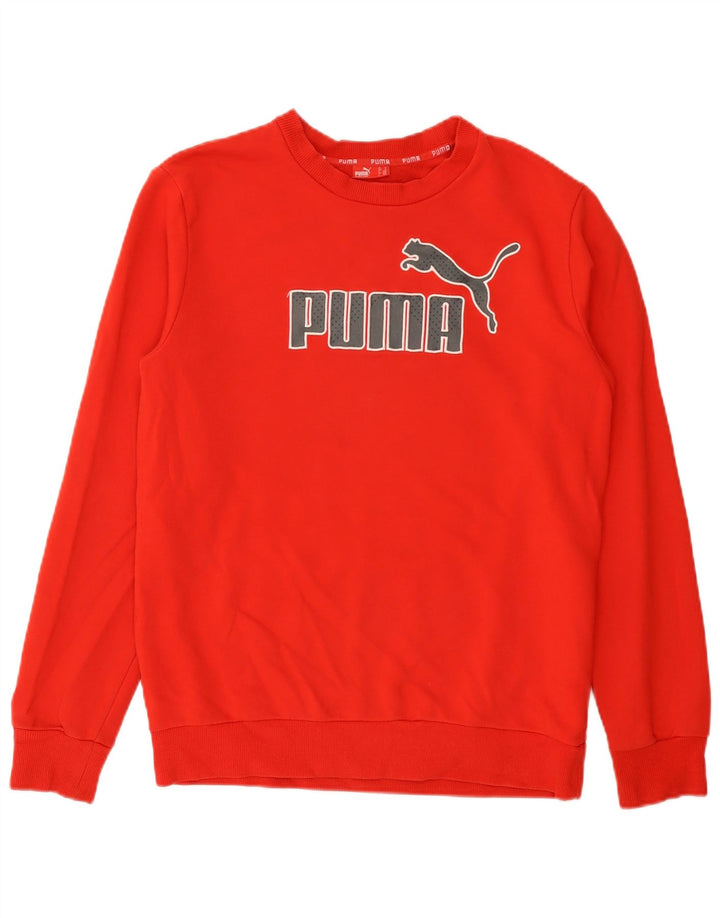 Puma Herre Grafisk Sweatshirt Jumper Medium Rød Bomuld