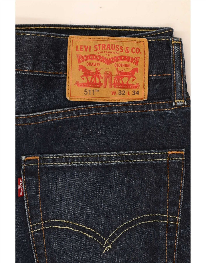 Levi's Herre 511 Slim Jeans W32 L34 Marineblå Bomuld