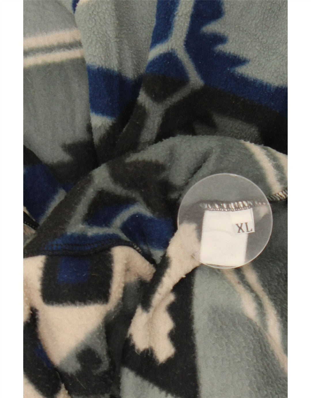 VINTAGE Fleecejakke til mænd UK 42 XL Grå Fair Isle