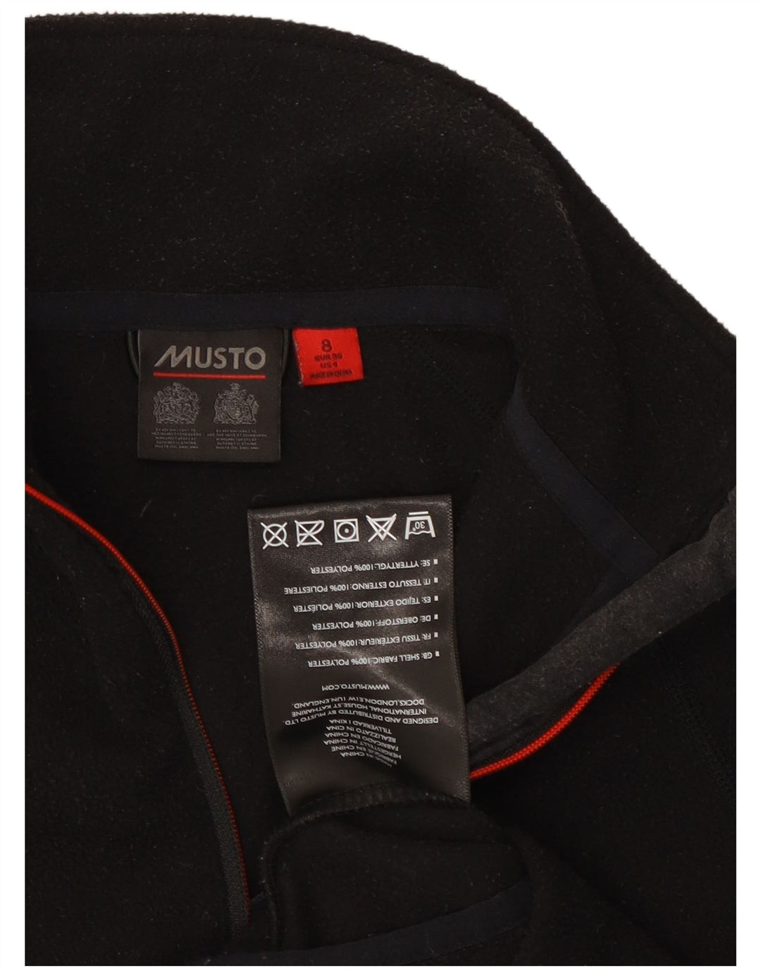 MUSTO Fleece Jumper med lynlås til kvinder UK 8 Lille sort polyester