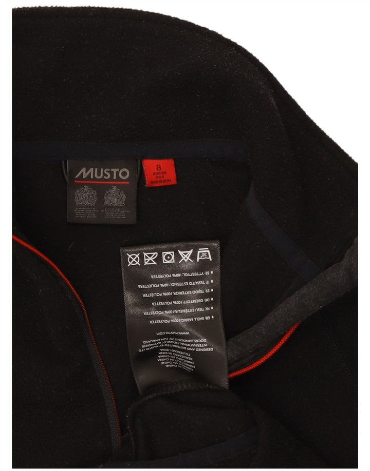 MUSTO Fleece Jumper med lynlås til kvinder UK 8 Lille sort polyester