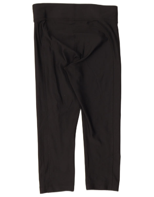 Under Armour Womens Heat Gear Capri Leggings UK 12 Medium Black Polyester