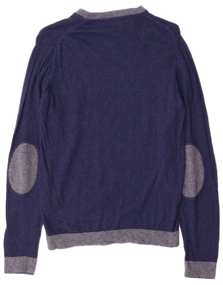 Refrigiwear Herre Boat Neck Jumper Sweater Medium Navy Blue Colourblock Uld