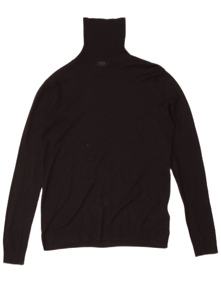 Basic Dame Roll Neck Jumper Sweater UK 10 Small Black Acryl
