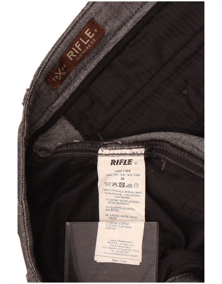 Riffel Herre Slim Bukser W38 L34 Grå Sildebensbomuld