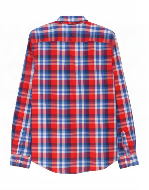 Tommy Hilfiger Herre New York Fit skjorte XL rød ternet bomuld