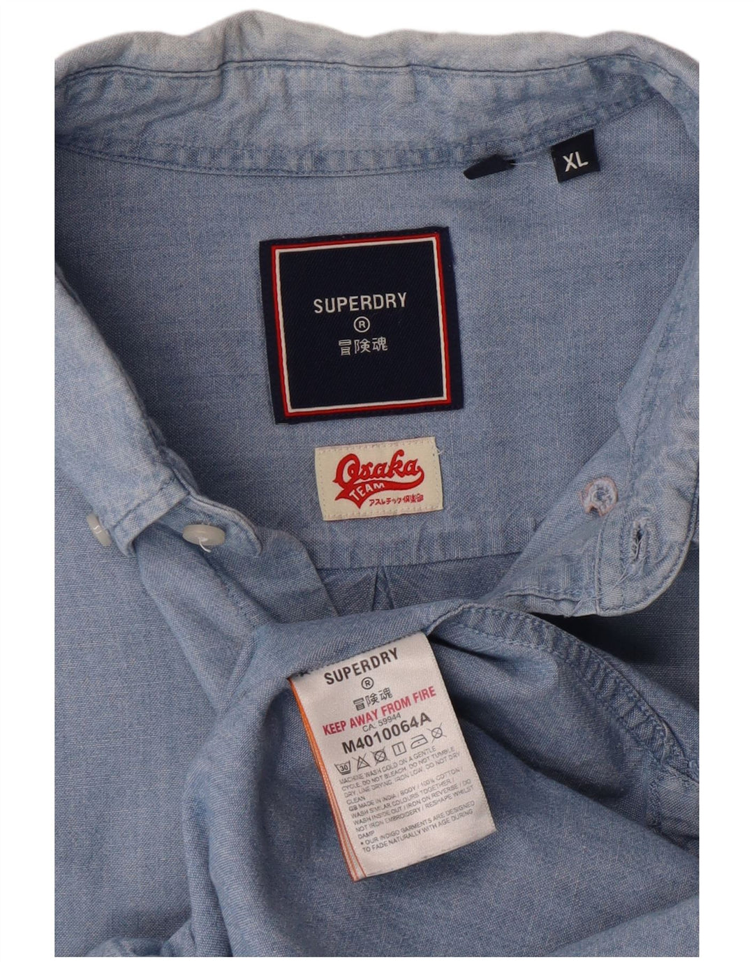 Superdry herreskjorte XL blå bomuld