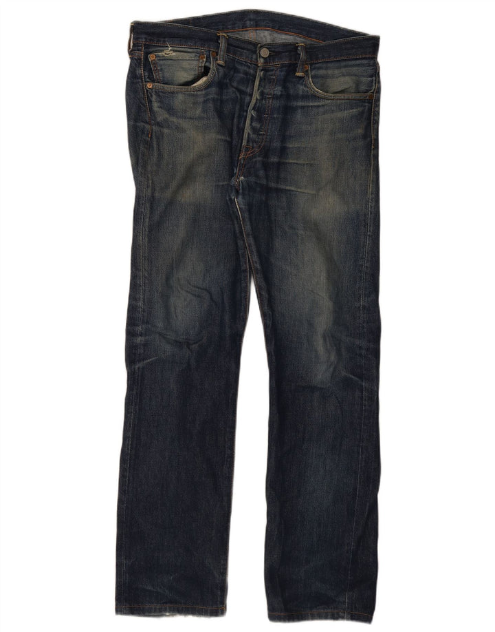 Levi's Herre 501 lige jeans W33 L34 Marineblå bomuld