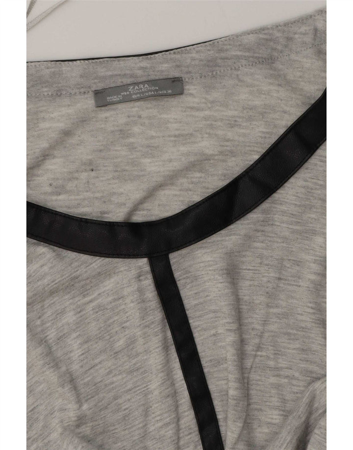 Zara Dame 3/4 Ærm Skift Kjole UK 16 Large Grå