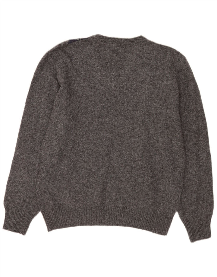 Zara Herre V-hals sweater Medium Grey Argyle/Diamond