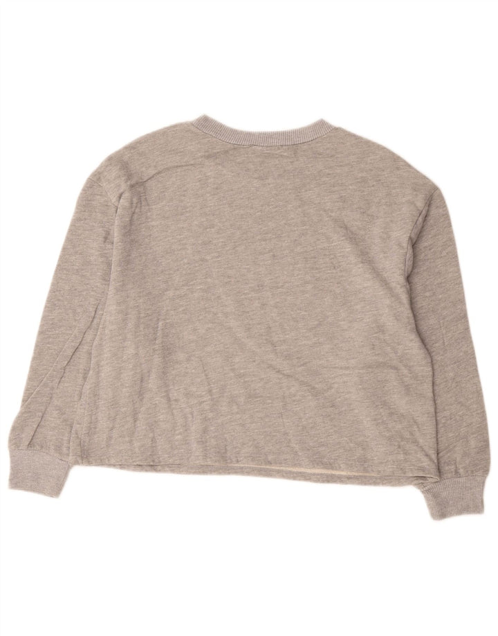 Zara Dame Grafisk Oversized Sweatshirt Jumper UK 10 Small Grå Flecked
