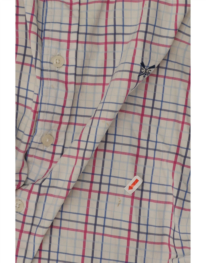 Crew Clothing Herre Classic Fit skjorte XL Hvid ternet bomuld