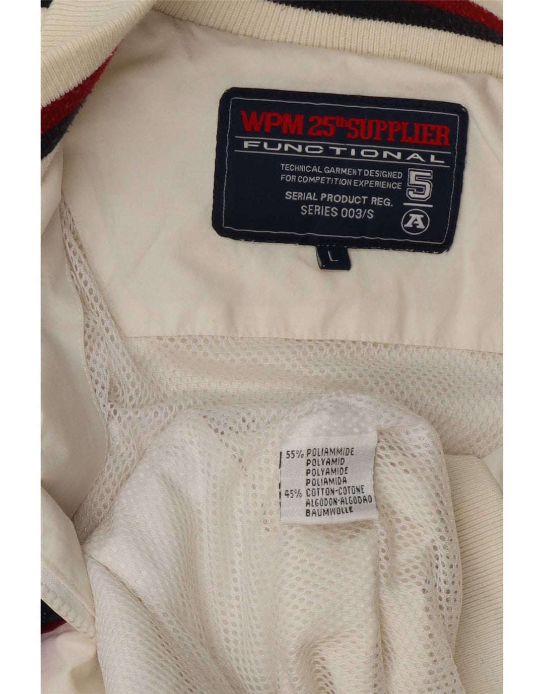 WPM Herre Wildcats Graphic Bomber Jacket UK 40 Large White Colourblock