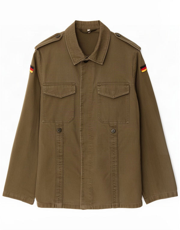 Vintage Womens Oversized Military Jacket UK 6 XS Khaki