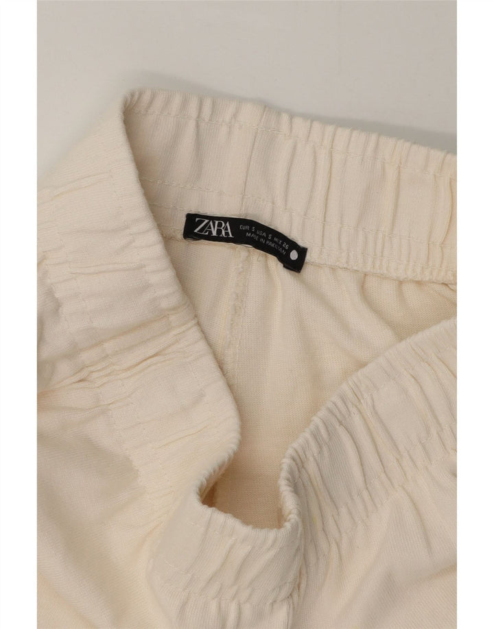 Zara træningsdragtsbukser til kvinder UK 8 Small off white bomuld