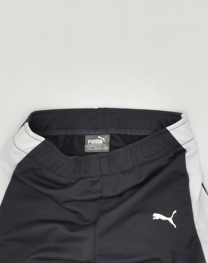 PUMA Baby Boys Tracksuit Trousers 9-12 Months Black Colourblock Polyester | Vintage Puma | Thrift | Second-Hand Puma | Used Clothing | Messina Hembry 