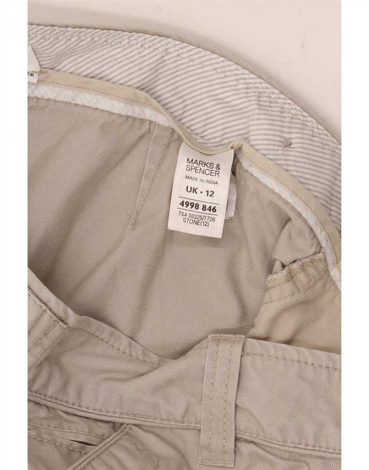 Marks & Spencer Pencil Nederdel til kvinder UK 12 Medium W32 Beige Bomuld