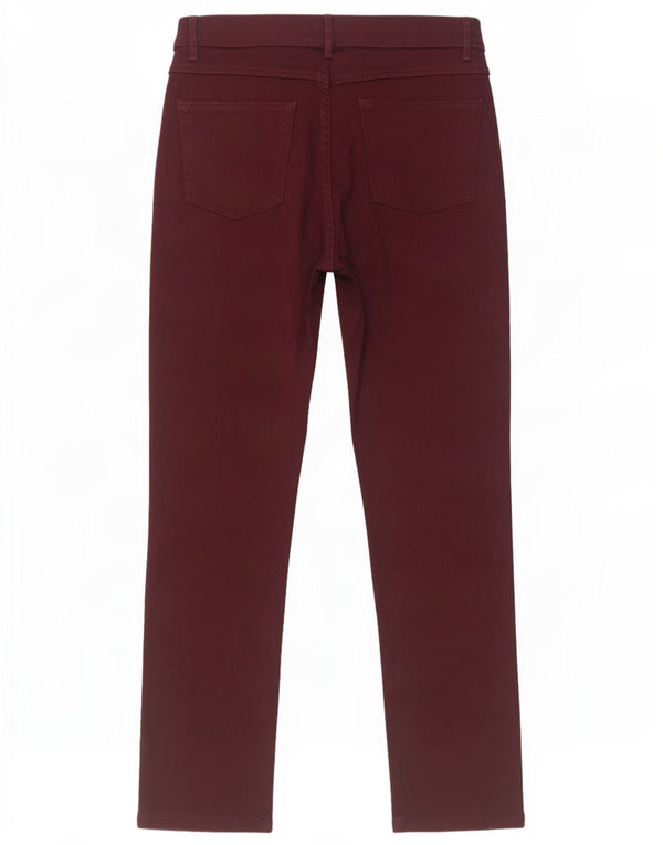 Marks & Spencer Dame Straight Jeans UK 12 Medium W30 L29 Bourgogne bomuld