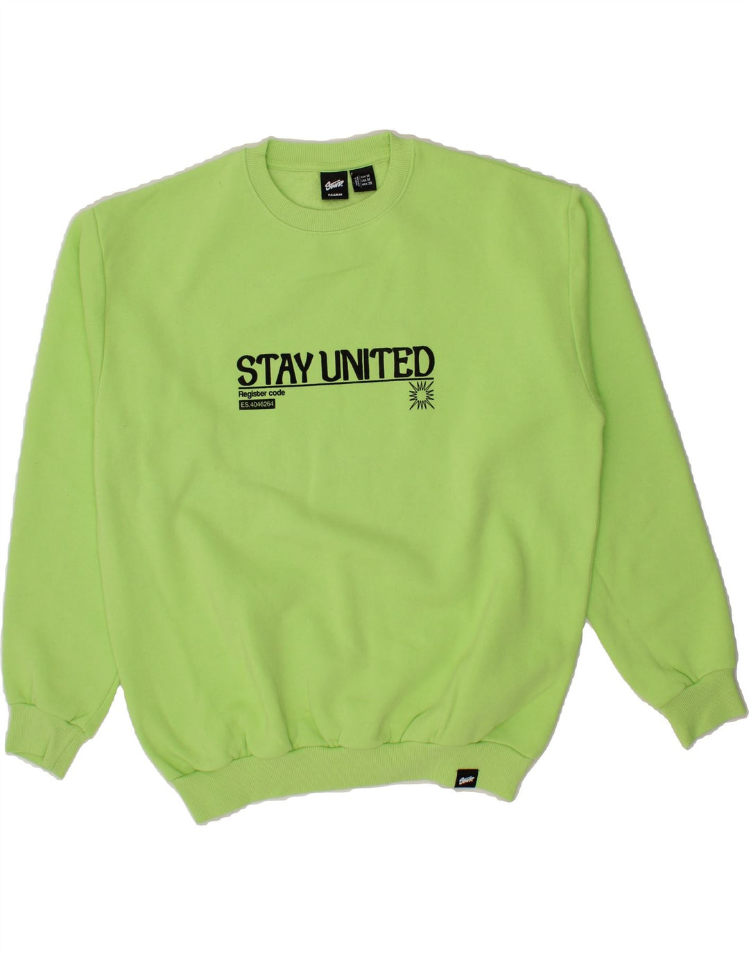 PULL & BEAR Mens Graphic Sweatshirt Jumper Medium Green Vintage Pull & Bear and Second-Hand Pull & Bear from Messina Hembry 