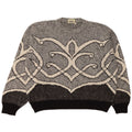 Cido Dame Oversized Crew Neck Jumper Sweater UK 16 Large Grey Fair Isle