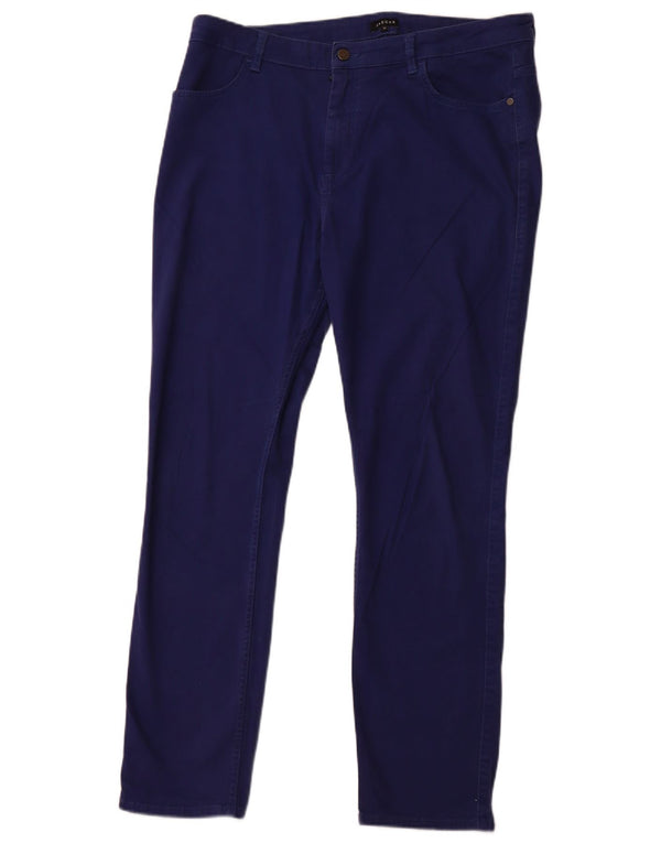 JAEGER Kvinder Højtaljede Slim Jeans UK 16 Large W36 L31 Blå Bomuld