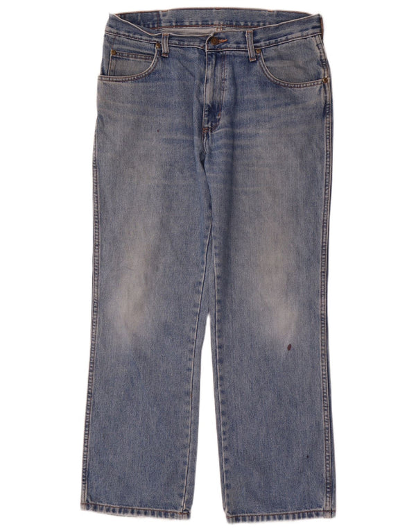 Wrangler Herre Regular Fit Straight Jeans W34 L30 Blå Bomuld