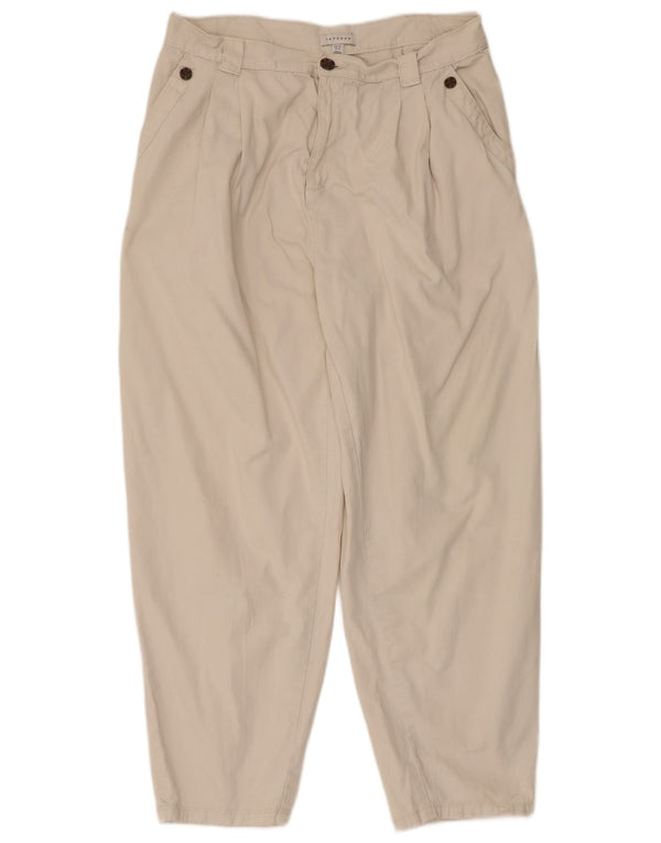 Topshop Dame Pegged Chino Bukser UK 16 Large W34 L27 Beige Bomuld