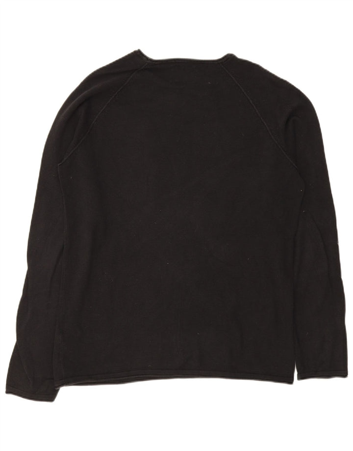 Jack & Jones herre sweater med rund hals, stor sort bomuld
