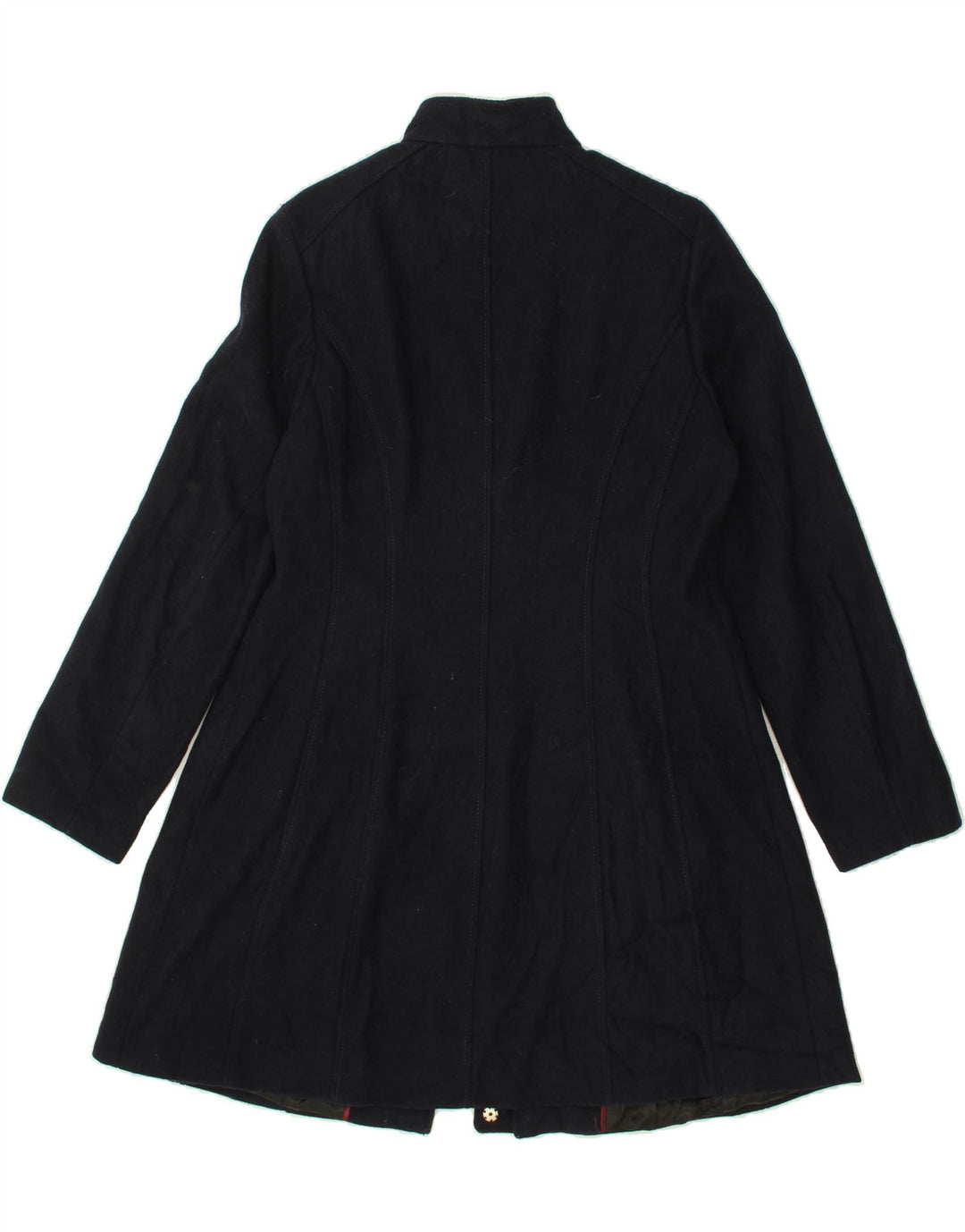 CALVIN KLEIN Womens Overcoat UK 14 Large Navy Blue Wool Vintage Calvin Klein and Second-Hand Calvin Klein from Messina Hembry 