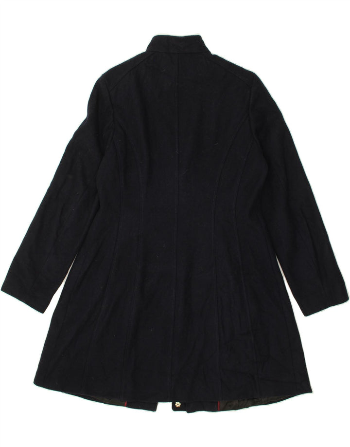 CALVIN KLEIN Womens Overcoat UK 14 Large Navy Blue Wool Vintage Calvin Klein and Second-Hand Calvin Klein from Messina Hembry 