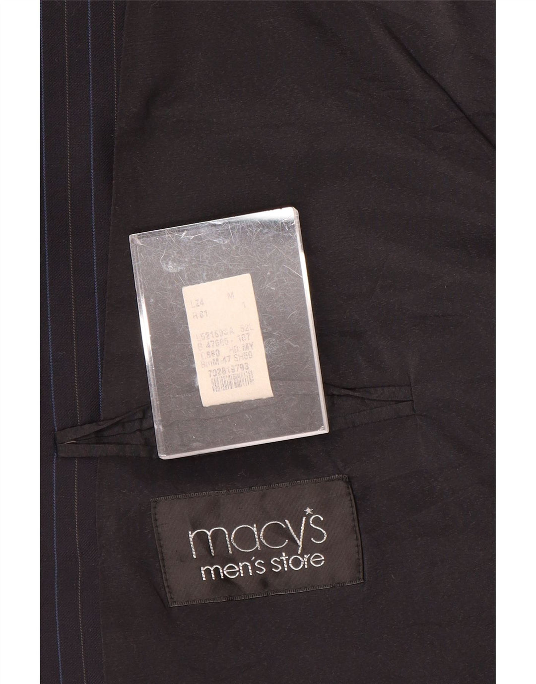 RALPH LAUREN Herre 2-knaps blazerjakke IT 52 XL Marineblå nålestribet uld