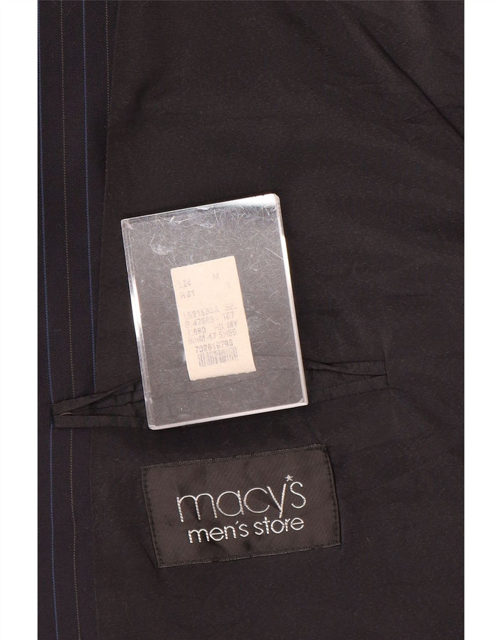 RALPH LAUREN Herre 2-knaps blazerjakke IT 52 XL Marineblå nålestribet uld