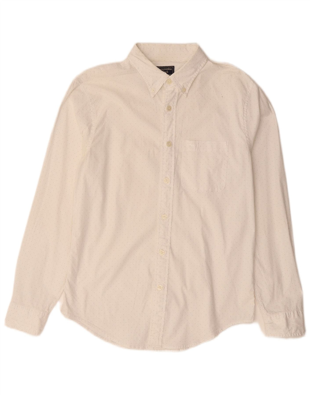 Abercrombie & Fitch Herreskjorte Medium Hvid Plettet