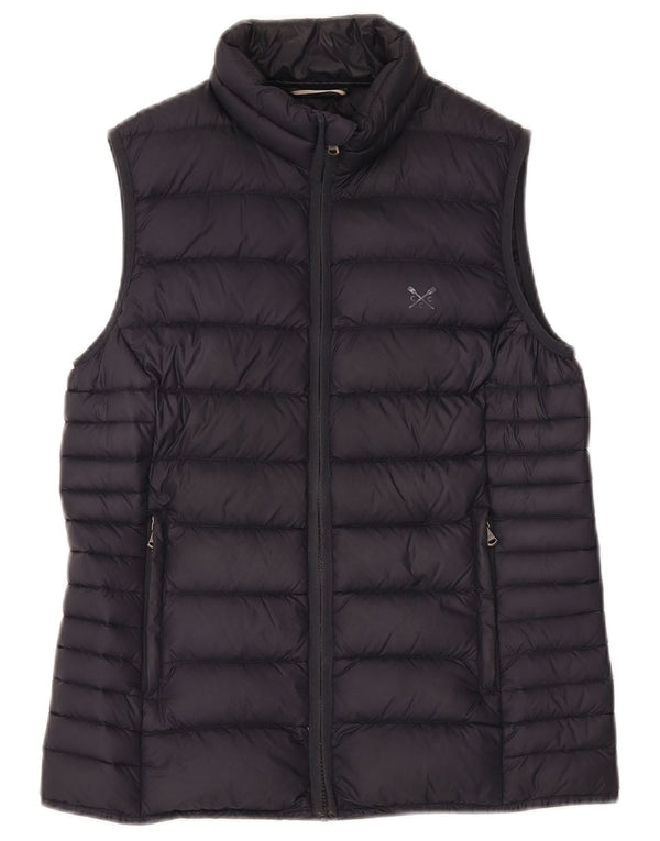 CREW TØJ Dame Polstret Gilet UK 10 Small Navy Blue Nylon