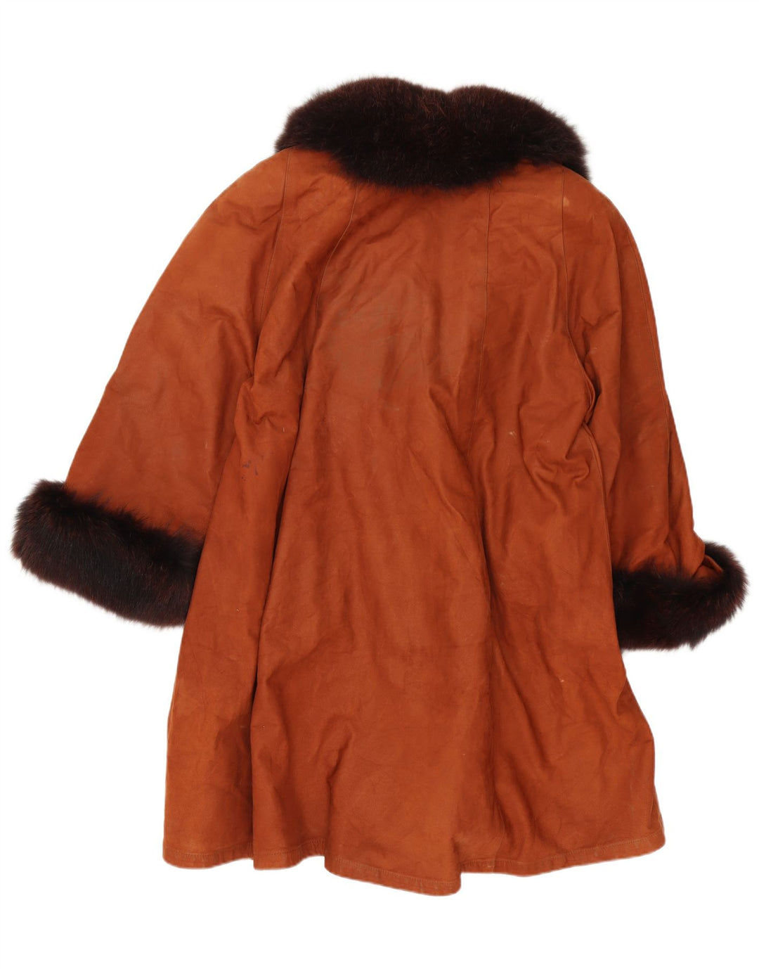 Vintage læderfrakke til kvinder UK 20 2XL Brun
