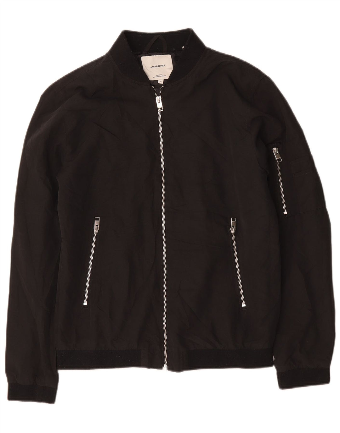 Jack & Jones Bomberjakke til mænd UK 36 Lille sort polyester